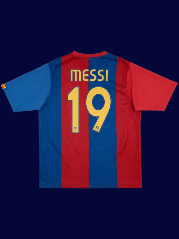 Lionel Messi #19 Barcelona 2006/07 Retro Home Jersey Fan Version - Back View | KFCOOL