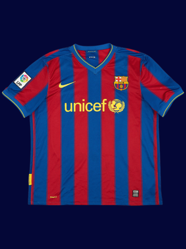 Lionel Messi #10 Barcelona 2009/10 Retro Home Jersey Fan Version - Front View | KFCOOL