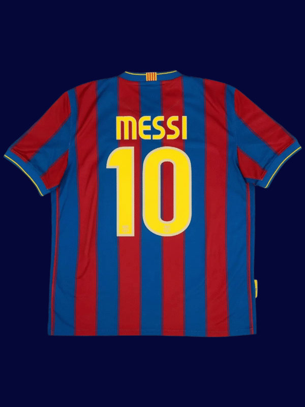 Lionel Messi #10 Barcelona 2009/10 Retro Home Jersey Fan Version - Back View | KFCOOL