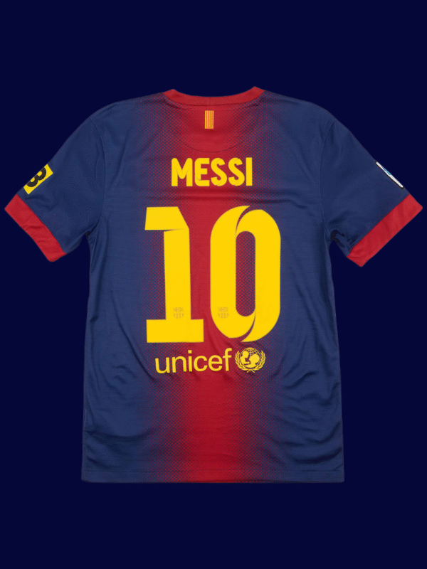 Lionel Messi #10 Barcelona 2012/13 Retro Home Jersey Fan Version - Back View | KFCOOL