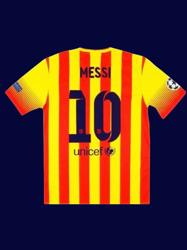 Lionel Messi #10 Barcelona 2013/14 Retro Away Jersey Fan Version - Back View | KFCOOL