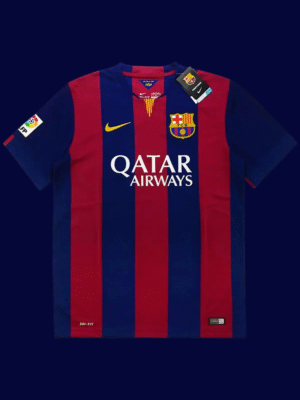 Lionel Messi #10 Barcelona 2014/15 Retro Home Jersey Fan Version - Front View | KFCOOL