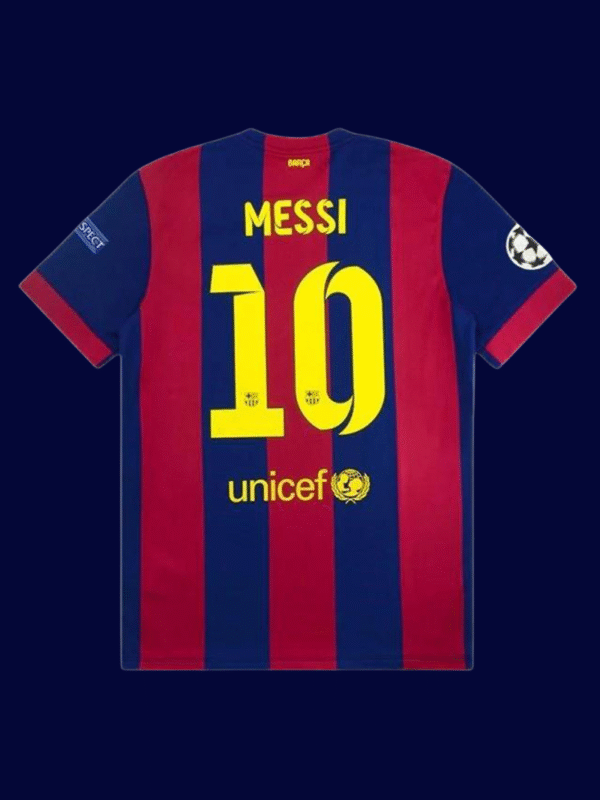 Lionel Messi #10 Barcelona 2014/15 Retro Home Jersey Fan Version - Back View | KFCOOL