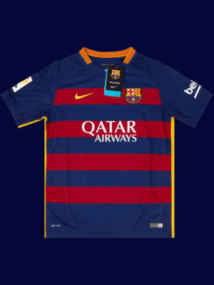 Lionel Messi #10 Barcelona 2015/16 Retro Home Jersey Fan Version - Front View | KFCOOL