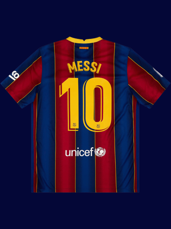 Lionel Messi #10 Barcelona 2020/21 Home Jersey Fan Version - Back View | KFCOOL