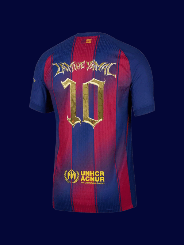 Lamine Yamal #10 Barcelona 2025/26 Home Red Jersey Player Version - Back View | KFCOOL