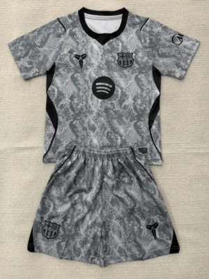 Barcelona 2026/27 Goalkeeper Grey Kids Kit Fan Version - Front View | KFCOOL