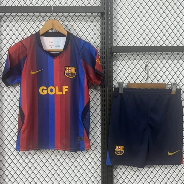 Barcelona 2026/27 Home Blue Red Kids Kit Fan Version - Front View | KFCOOL