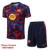Barcelona 2026/27 Red Blue Training Short Suit Player Version - Front View | KFCOOL