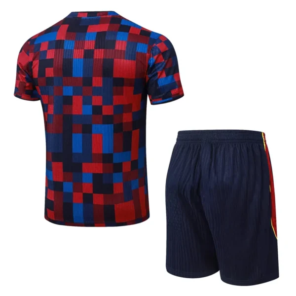 Barcelona 2026/27 Red Blue Training Short Suit Player Version - Back View | KFCOOL