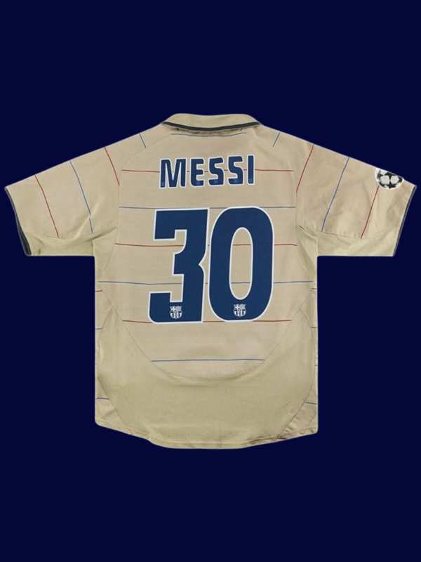 Lionel Messi #30 Barcelona 2003/05 Retro Away Jersey Fan Version - Back View | KFCOOL