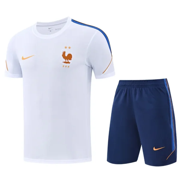 France 2026/27 White Training Short Suit - Front View France 2026/27 White Training Short Suit - Front View | KFCOOL
