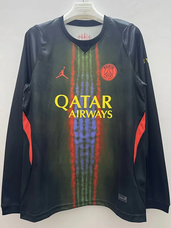 PSG 2026/27 Black Green Long Sleeve Jersey Fan Version - Front View PSG 2026/27 Black Green Long Sleeve Jersey Fan Version - Front View | KFCOOL