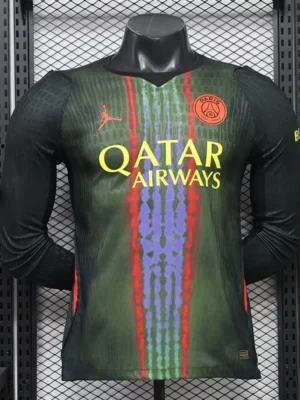 PSG 2026/27 Black Green Long Sleeve Jersey Player Version - Front View PSG 2026/27 Black Green Long Sleeve Jersey Player Version - Front View | KFCOOL