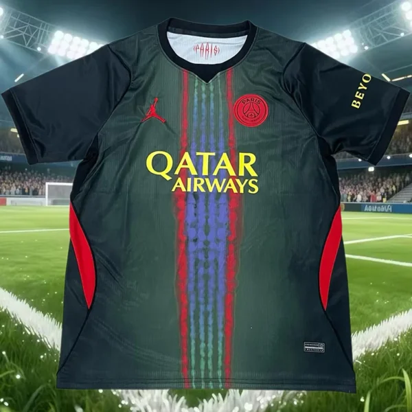 PSG 2026/27 Black Green Jersey Fan Version - Front View PSG 2026/27 Black Green Jersey Fan Version - Front View | KFCOOL