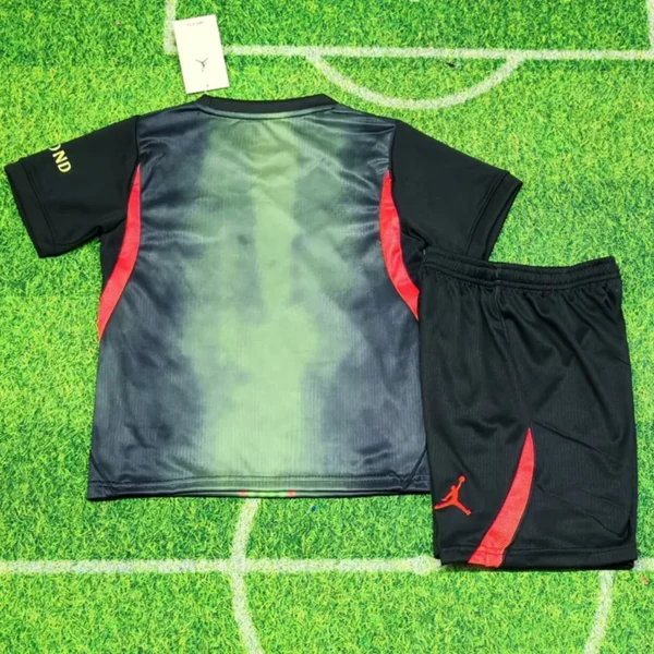 PSG 2026/27 Black Green Kids Kit Fan Version - Back View | KFCOOL