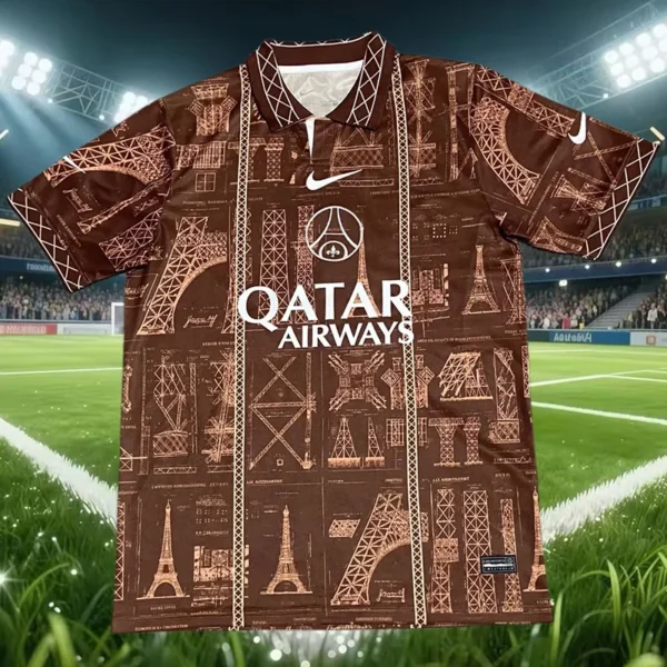 PSG 2026/27 Brown Red Special Edition Training Shirt Fan Version - Front View | KFCOOL