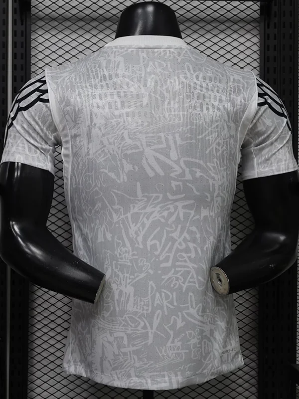 PSG 2026/27 Grey White Training Shirt Player Version - Back View | KFCOOL