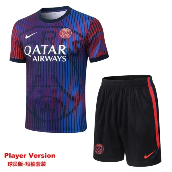 PSG 2026/27 Blue Red Training Short Suit Player Version - Front View | KFCOOL