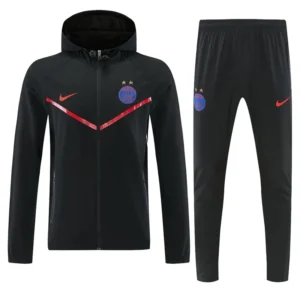 PSG 2026/27 Black Windbreaker Suit - Front View PSG 2026/27 Black Windbreaker Suit - Front View | KFCOOL