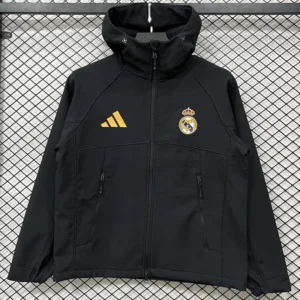 Real Madrid 2026/27 Black Outdoor Jacket - Front View | KFCOOL