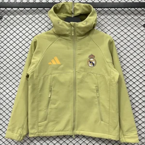 Real Madrid 2026/27 Yellow Green Outdoor Jacket - Front View | KFCOOL