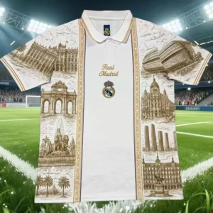 Real Madrid 2026/27 White Polo Shirt - Front View | KFCOOL