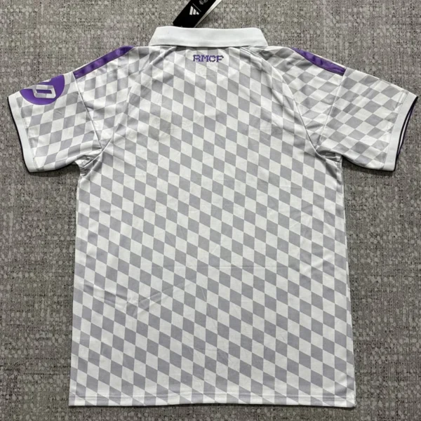 Real Madrid 2026/27 Grey White Special Edition Training Shirt Fan Version - Back View Real Madrid 2026/27 Grey White Special Edition Training Shirt Fan Version - Back View | KFCOOL