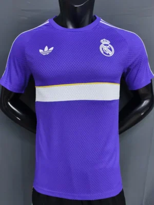 Real Madrid 2026/27 Purple White Training Shirt Player Version - Front View Real Madrid 2026/27 Purple White Training Shirt Player Version - Front View | KFCOOL
