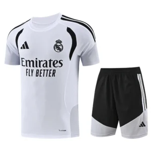 Real Madrid 2026/27 White Grey Training Short Suit - Front View | KFCOOL