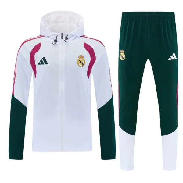 Real Madrid 2026/27 White Windbreaker Suit - Front View | KFCOOL