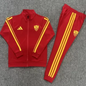 Roma 2026/27 Red Yellow Jacket Tracksuit - Front View Roma 2026/27 Red Yellow Jacket Tracksuit - Front View | KFCOOL