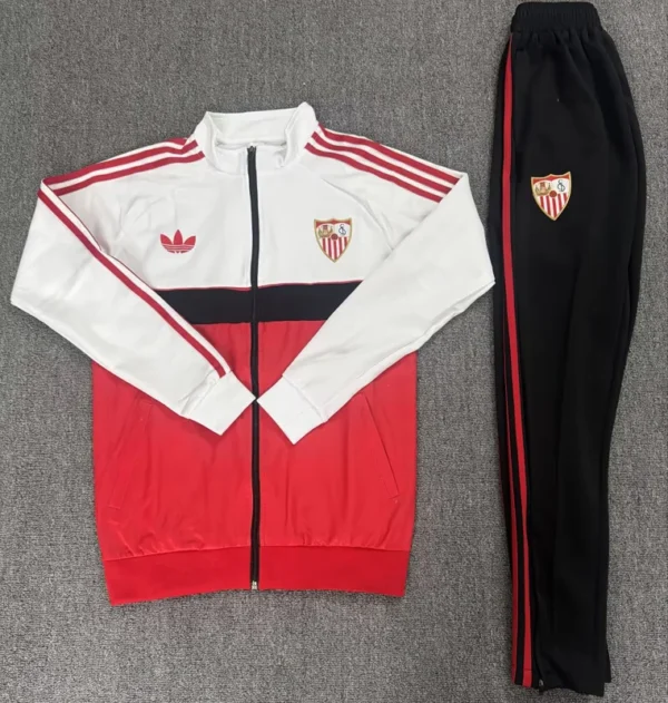 Sevilla 2026/27 White Red Jacket Tracksuit - Front View | KFCOOL