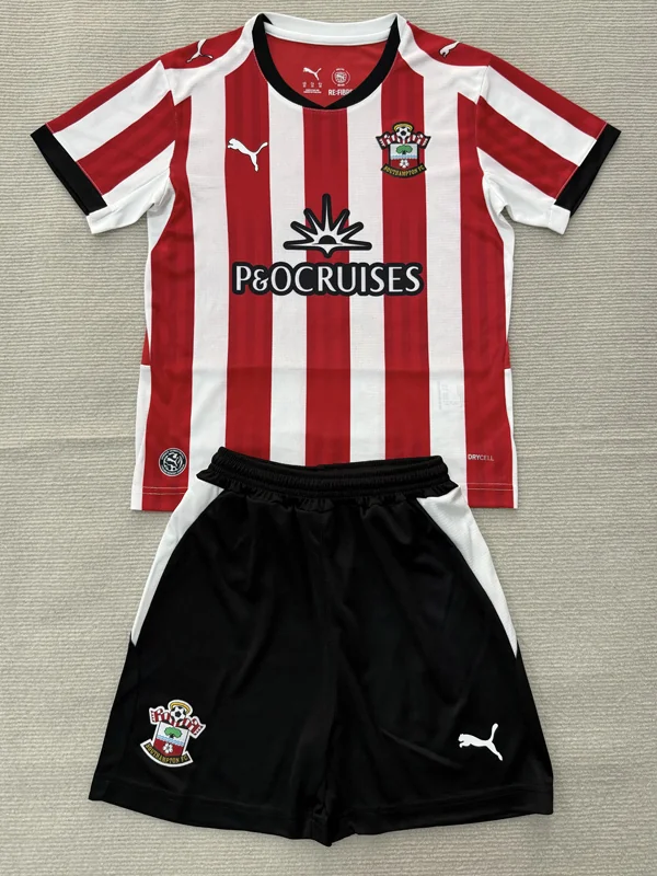 Southampton 2026/27 Home Kids Kit Fan Version - Front View | KFCOOL