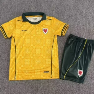Wales 2026/27 Away Kids Kit Fan Version - Front View | KFCOOL